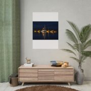 Night Harbor Boat Poster — Serene Sailboat Reflection Wall Art - Image 96