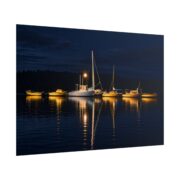 Night Harbor Boat Poster — Serene Sailboat Reflection Wall Art - Image 43