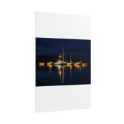 Night Harbor Boat Poster — Serene Sailboat Reflection Wall Art - Image 91