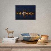 Night Harbor Boat Poster — Serene Sailboat Reflection Wall Art - Image 48