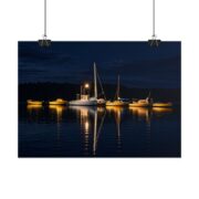 Night Harbor Boat Poster — Serene Sailboat Reflection Wall Art - Image 14
