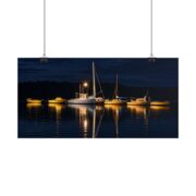 Night Harbor Boat Poster — Serene Sailboat Reflection Wall Art - Image 38