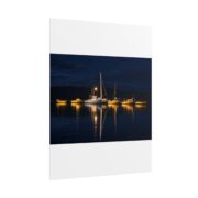 Night Harbor Boat Poster — Serene Sailboat Reflection Wall Art - Image 59