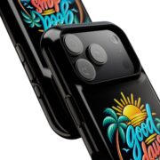 Magnetic Impact-Resistant Phone Case — "Good Days Ahead" Tropical Sunset Design - Image 2