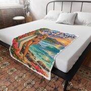 Good Days Ahead Tropical Beach Plush Fleece Blanket - Image 4
