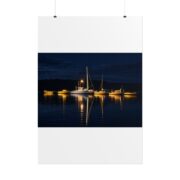 Night Harbor Boat Poster — Serene Sailboat Reflection Wall Art - Image 98