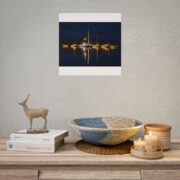 Night Harbor Boat Poster — Serene Sailboat Reflection Wall Art - Image 116