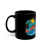 Good Days Ahead Black Mug — Tropical Sunrise Coffee Cup (11oz/15oz) - Image 3