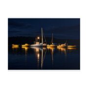 Night Harbor Boat Poster — Serene Sailboat Reflection Wall Art - Image 45
