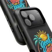 Magnetic Impact-Resistant Phone Case — "Good Days Ahead" Tropical Sunset Design - Image 7