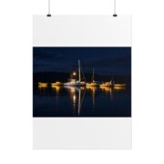 Night Harbor Boat Poster — Serene Sailboat Reflection Wall Art - Image 62