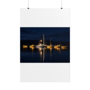 Night Harbor Boat Poster — Serene Sailboat Reflection Wall Art - Image 90