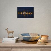 Night Harbor Boat Poster — Serene Sailboat Reflection Wall Art - Image 32