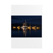 Night Harbor Boat Poster — Serene Sailboat Reflection Wall Art - Image 69
