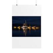 Night Harbor Boat Poster — Serene Sailboat Reflection Wall Art - Image 82