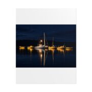 Night Harbor Boat Poster — Serene Sailboat Reflection Wall Art - Image 73