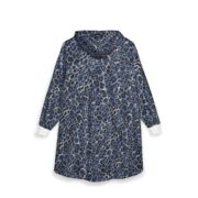 Blue Leopard Plush Hooded Blanket - Image 2