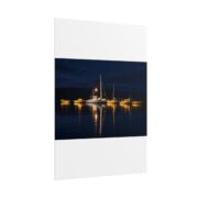 Night Harbor Boat Poster — Serene Sailboat Reflection Wall Art - Image 99