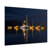 Night Harbor Boat Poster — Serene Sailboat Reflection Wall Art - Image 51
