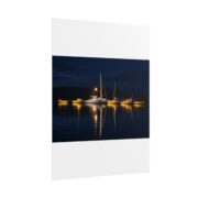 Night Harbor Boat Poster — Serene Sailboat Reflection Wall Art - Image 103