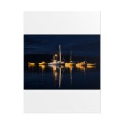 Night Harbor Boat Poster — Serene Sailboat Reflection Wall Art - Image 101