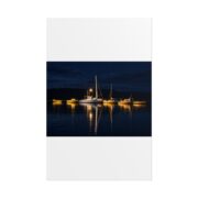 Night Harbor Boat Poster — Serene Sailboat Reflection Wall Art - Image 65