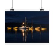 Night Harbor Boat Poster — Serene Sailboat Reflection Wall Art - Image 18