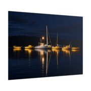 Night Harbor Boat Poster — Serene Sailboat Reflection Wall Art - Image 3