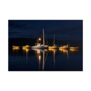 Night Harbor Boat Poster — Serene Sailboat Reflection Wall Art - Image 41