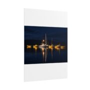 Night Harbor Boat Poster — Serene Sailboat Reflection Wall Art - Image 63