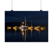 Night Harbor Boat Poster — Serene Sailboat Reflection Wall Art - Image 46