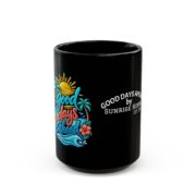 Good Days Ahead Black Mug — Tropical Sunrise Coffee Cup (11oz/15oz) - Image 5