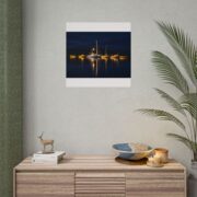Night Harbor Boat Poster — Serene Sailboat Reflection Wall Art - Image 136