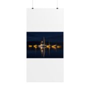 Night Harbor Boat Poster — Serene Sailboat Reflection Wall Art - Image 54