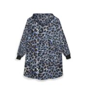 Blue Leopard Hooded Blanket – Cozy Animal Print Oversized Wearable Throw - Image 4