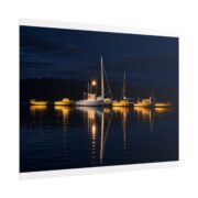 Night Harbor Boat Poster — Serene Sailboat Reflection Wall Art - Image 35