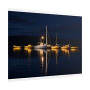 Night Harbor Boat Poster — Serene Sailboat Reflection Wall Art - Image 31