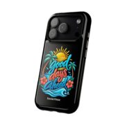 Magnetic Impact-Resistant Phone Case — "Good Days Ahead" Tropical Sunset Design