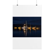 Night Harbor Boat Poster — Serene Sailboat Reflection Wall Art - Image 66
