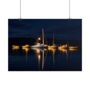 Night Harbor Boat Poster — Serene Sailboat Reflection Wall Art - Image 50