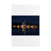 Night Harbor Boat Poster — Serene Sailboat Reflection Wall Art - Image 81