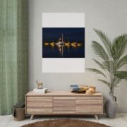 Night Harbor Boat Poster — Serene Sailboat Reflection Wall Art - Image 100