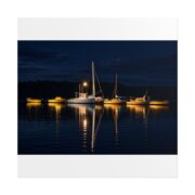 Night Harbor Boat Poster — Serene Sailboat Reflection Wall Art - Image 133