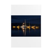 Night Harbor Boat Poster — Serene Sailboat Reflection Wall Art - Image 93