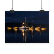Night Harbor Boat Poster — Serene Sailboat Reflection Wall Art - Image 6