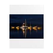 Night Harbor Boat Poster — Serene Sailboat Reflection Wall Art - Image 57