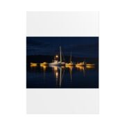 Night Harbor Boat Poster — Serene Sailboat Reflection Wall Art - Image 97
