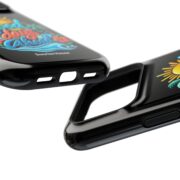 Magnetic Impact-Resistant Phone Case — "Good Days Ahead" Tropical Sunset Design - Image 3