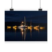 Night Harbor Boat Poster — Serene Sailboat Reflection Wall Art - Image 10